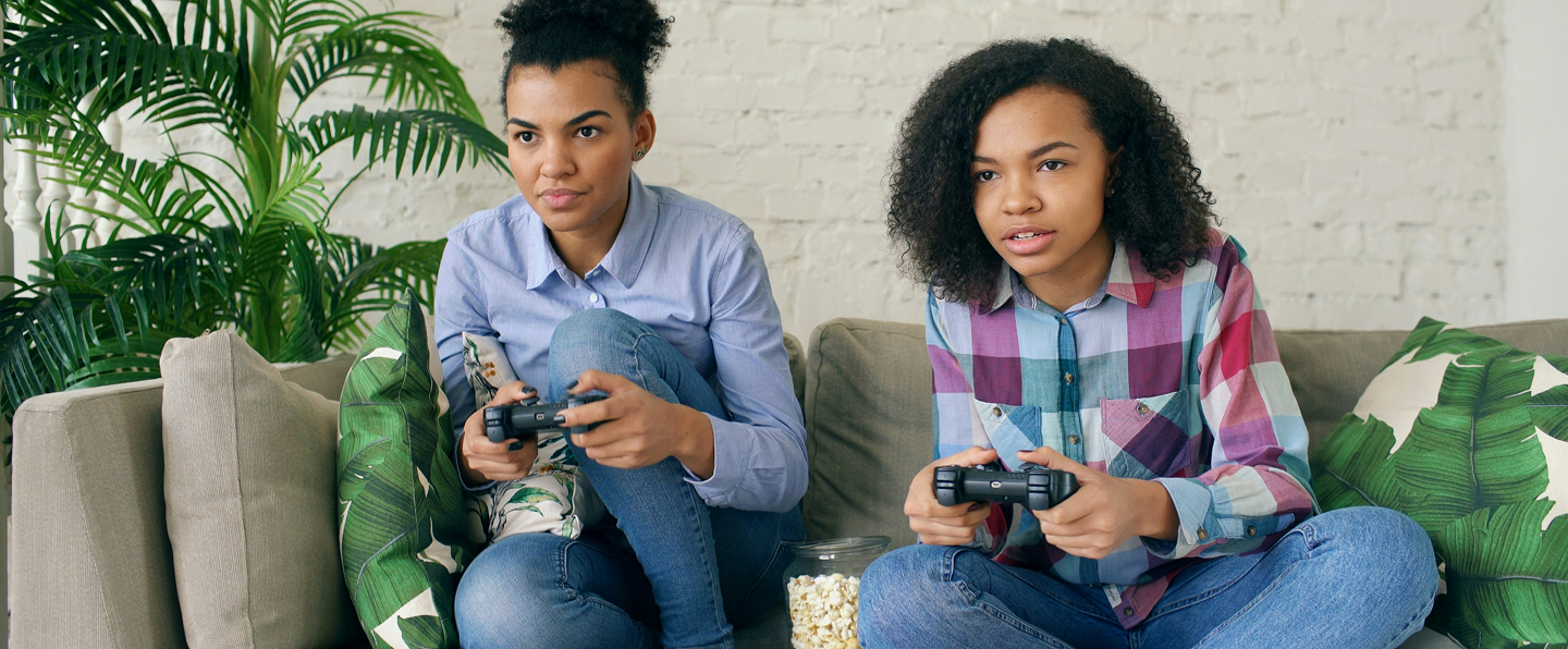 people playing video games